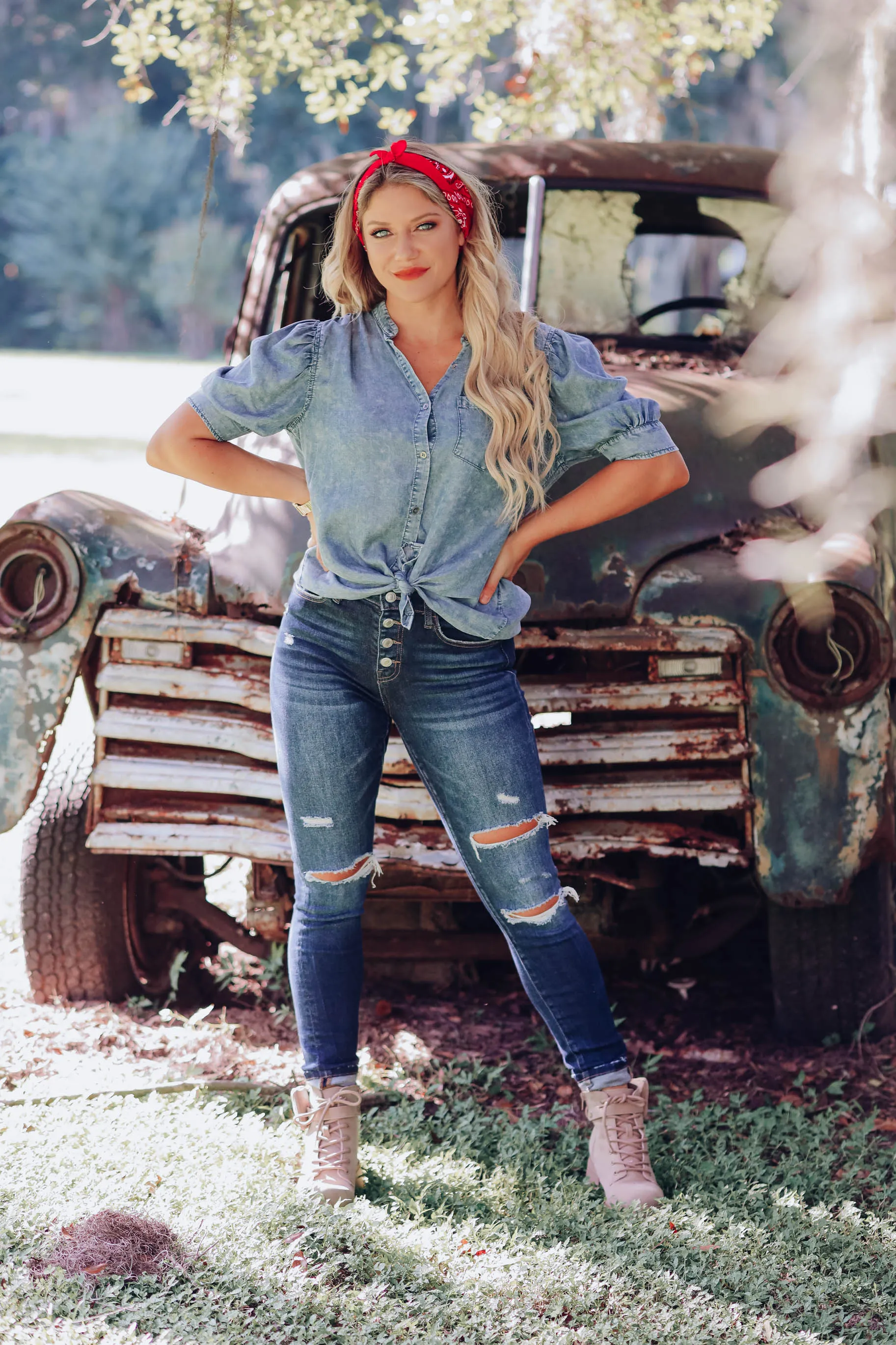 Rogue Chambray Blouse - Dark