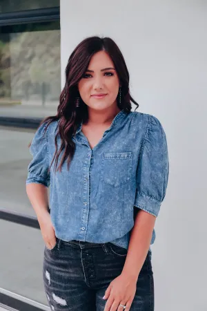 Rogue Chambray Blouse - Dark