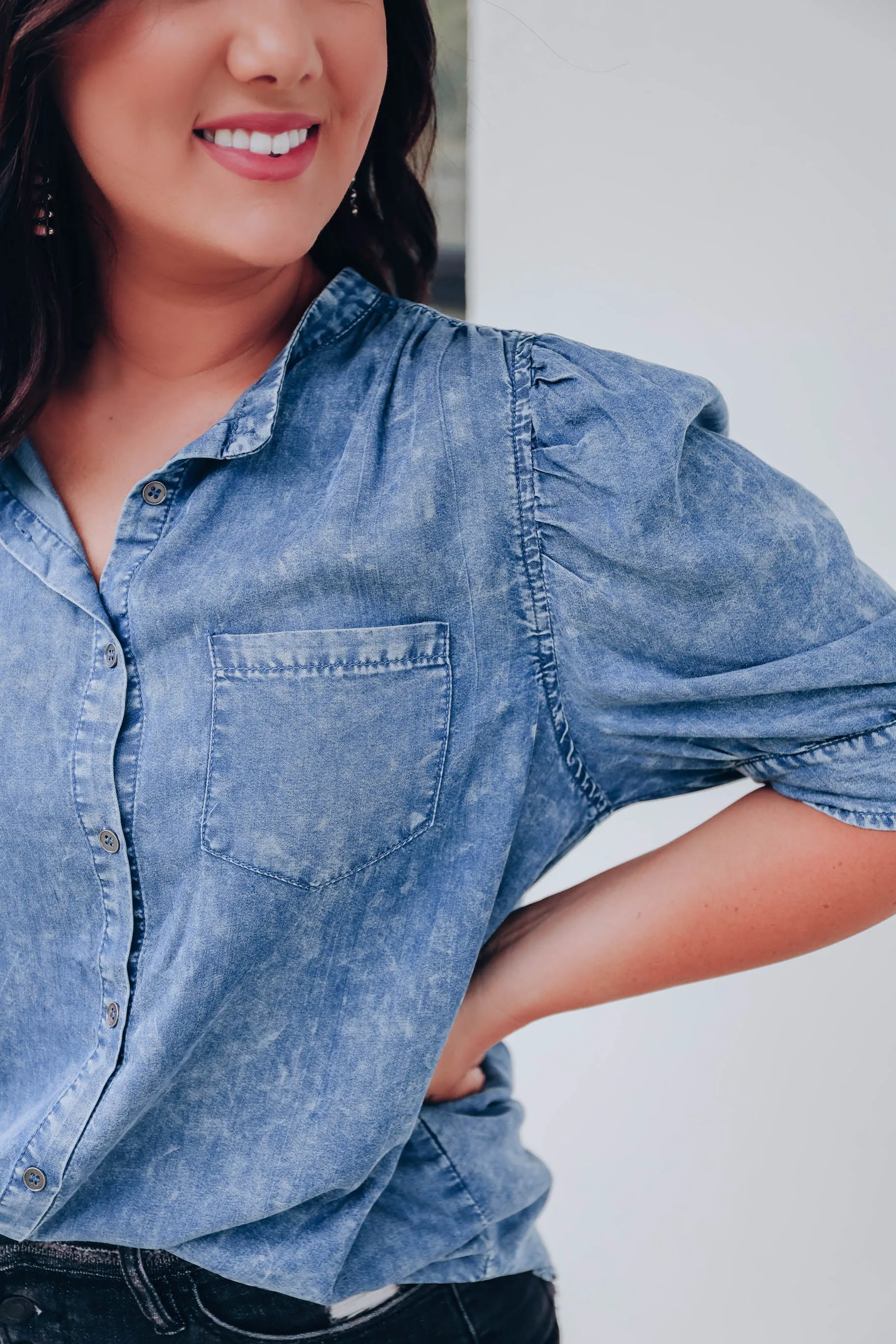 Rogue Chambray Blouse - Dark