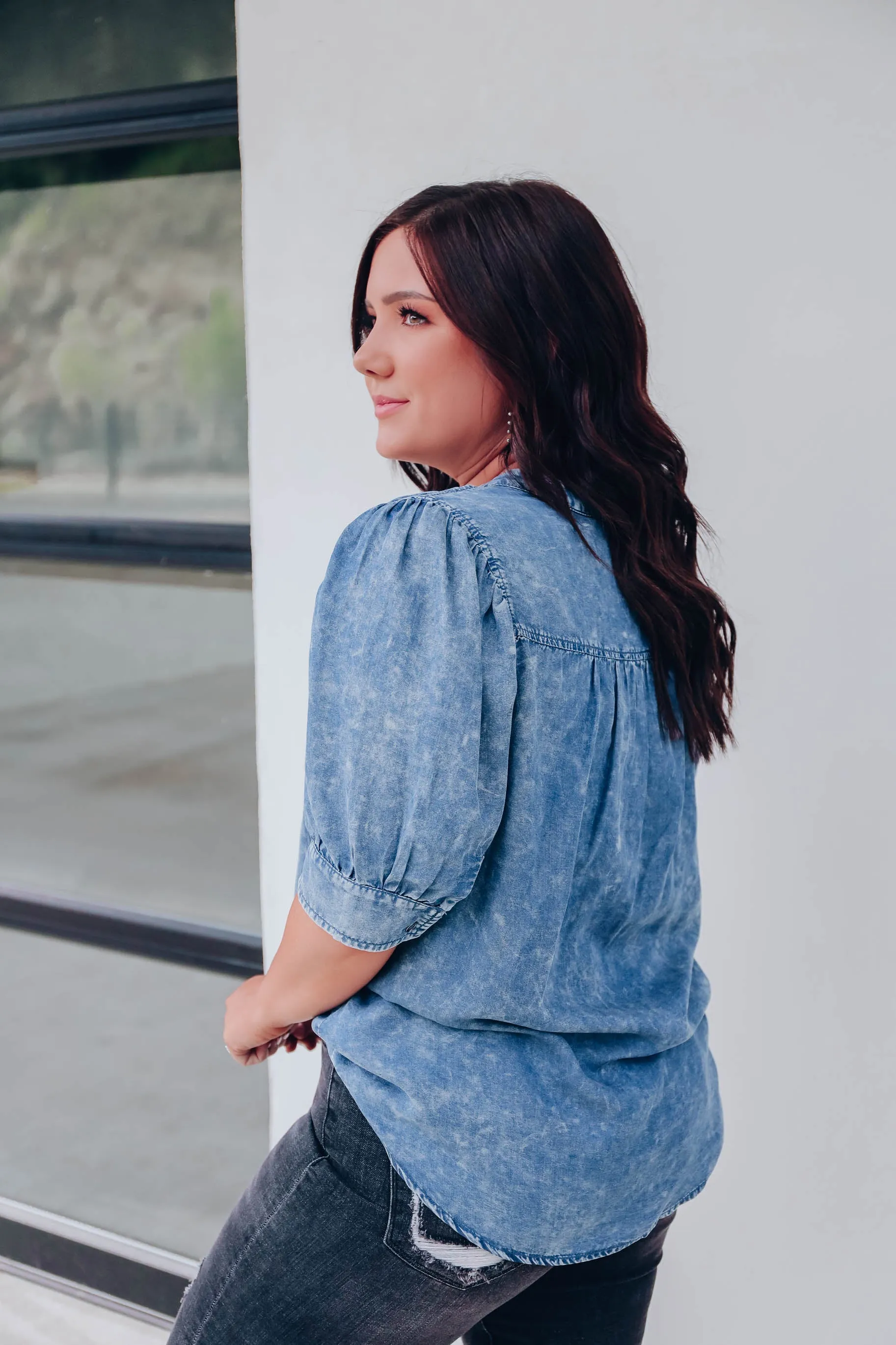 Rogue Chambray Blouse - Dark