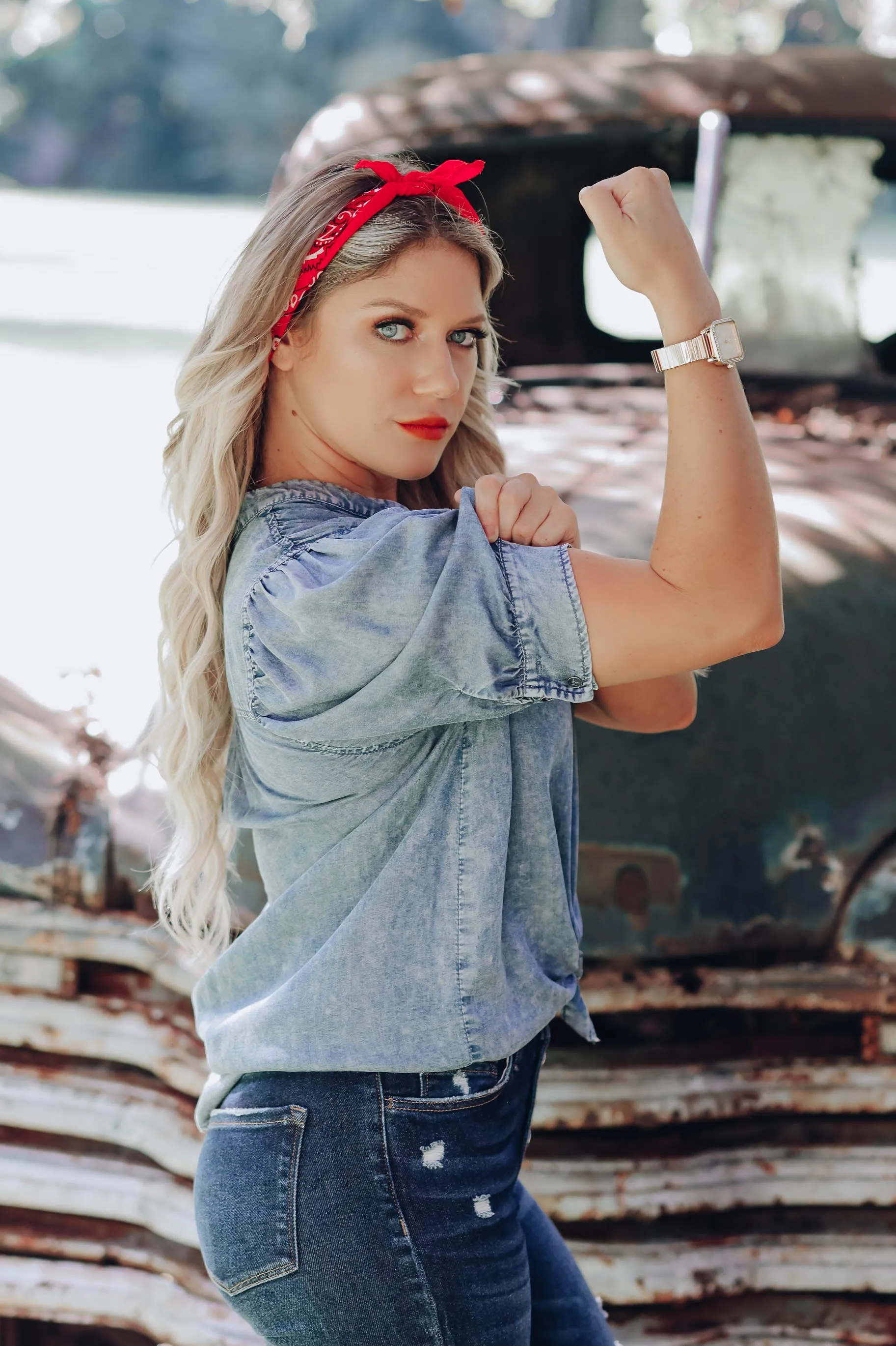 Rogue Chambray Blouse - Dark