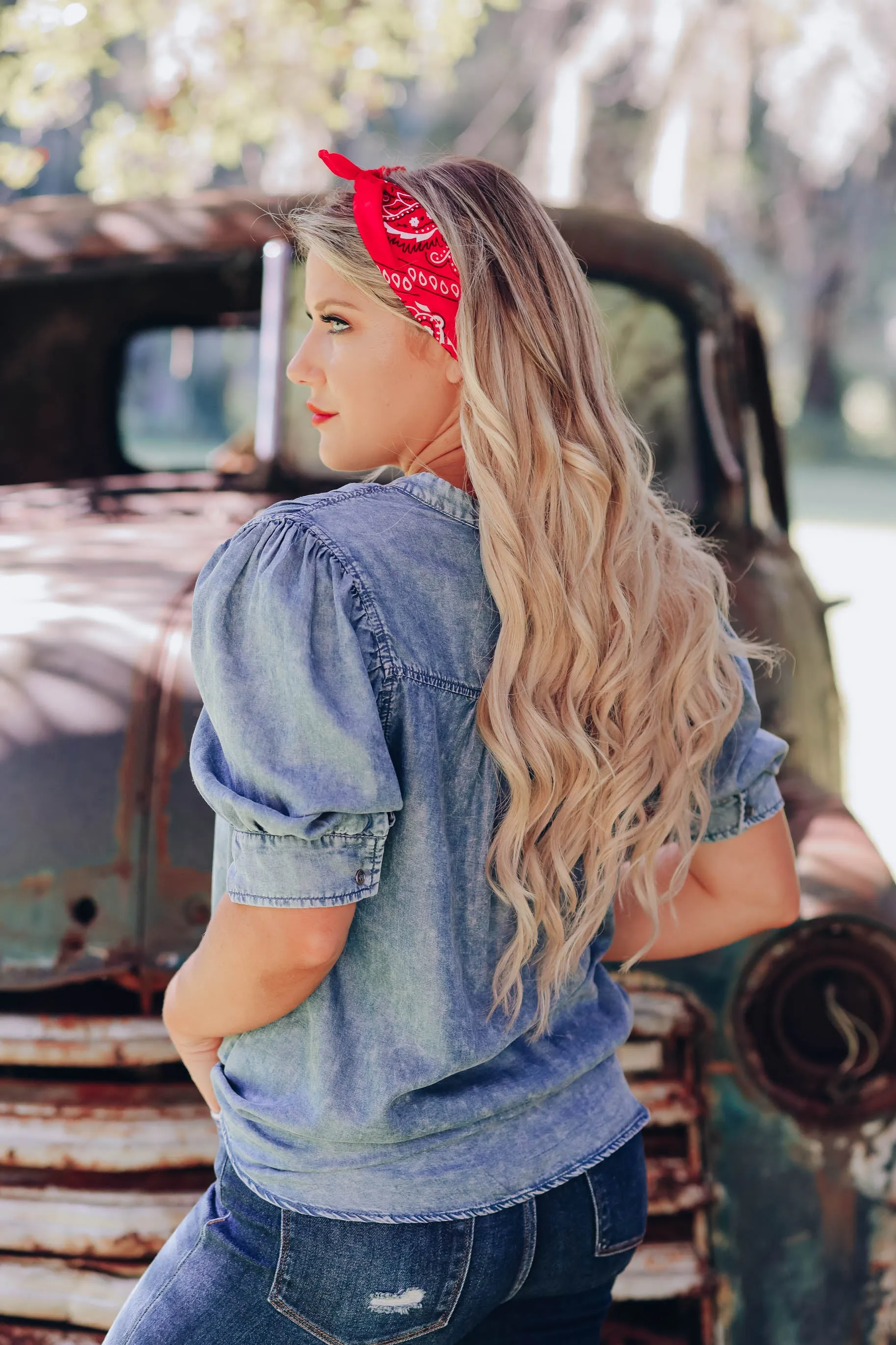 Rogue Chambray Blouse - Dark