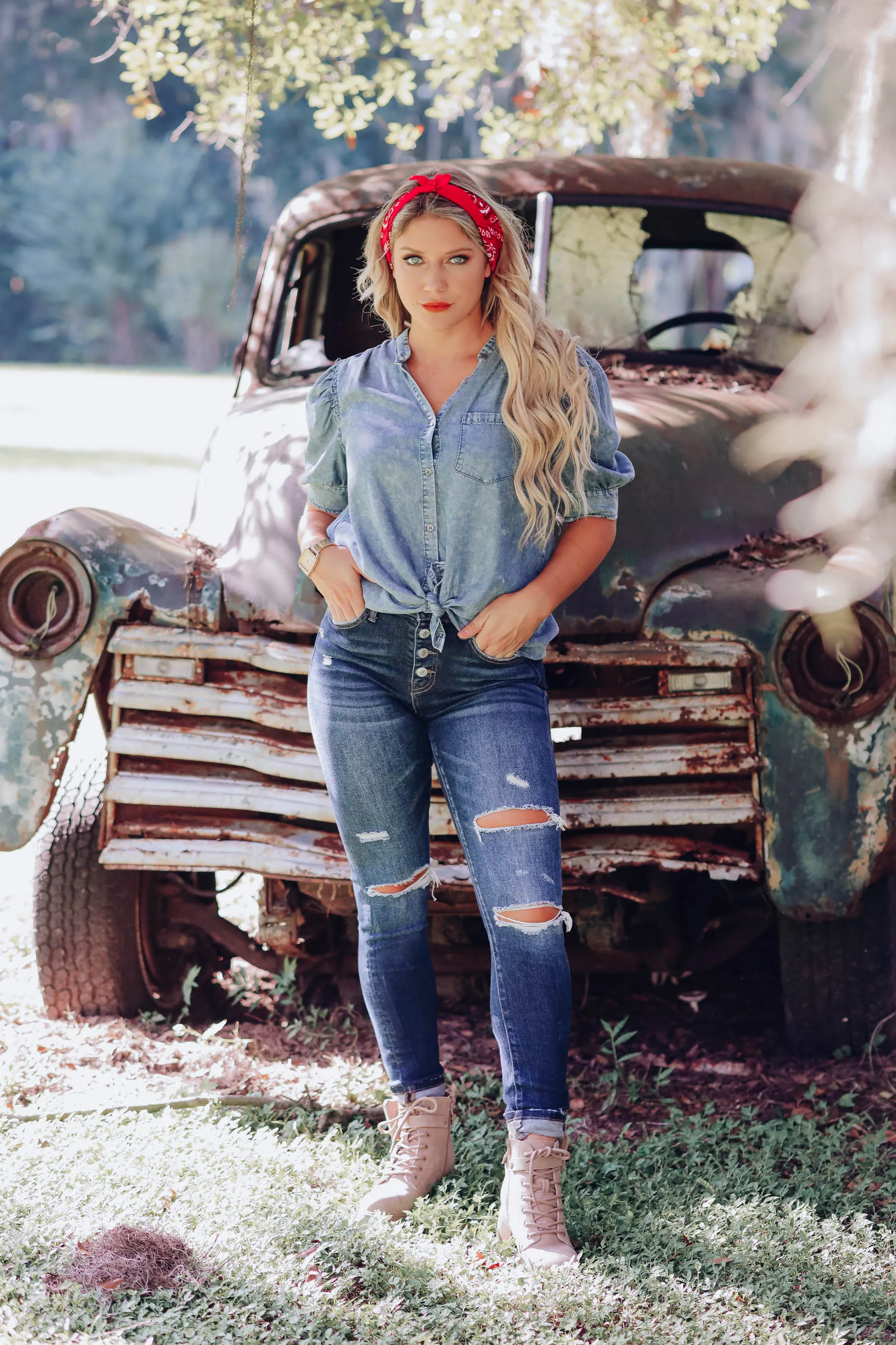 Rogue Chambray Blouse - Dark