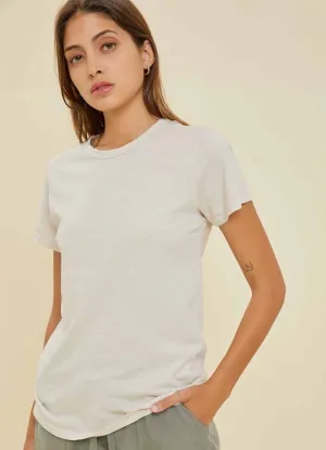 Round Neck Tee in Stone by Be Cool
