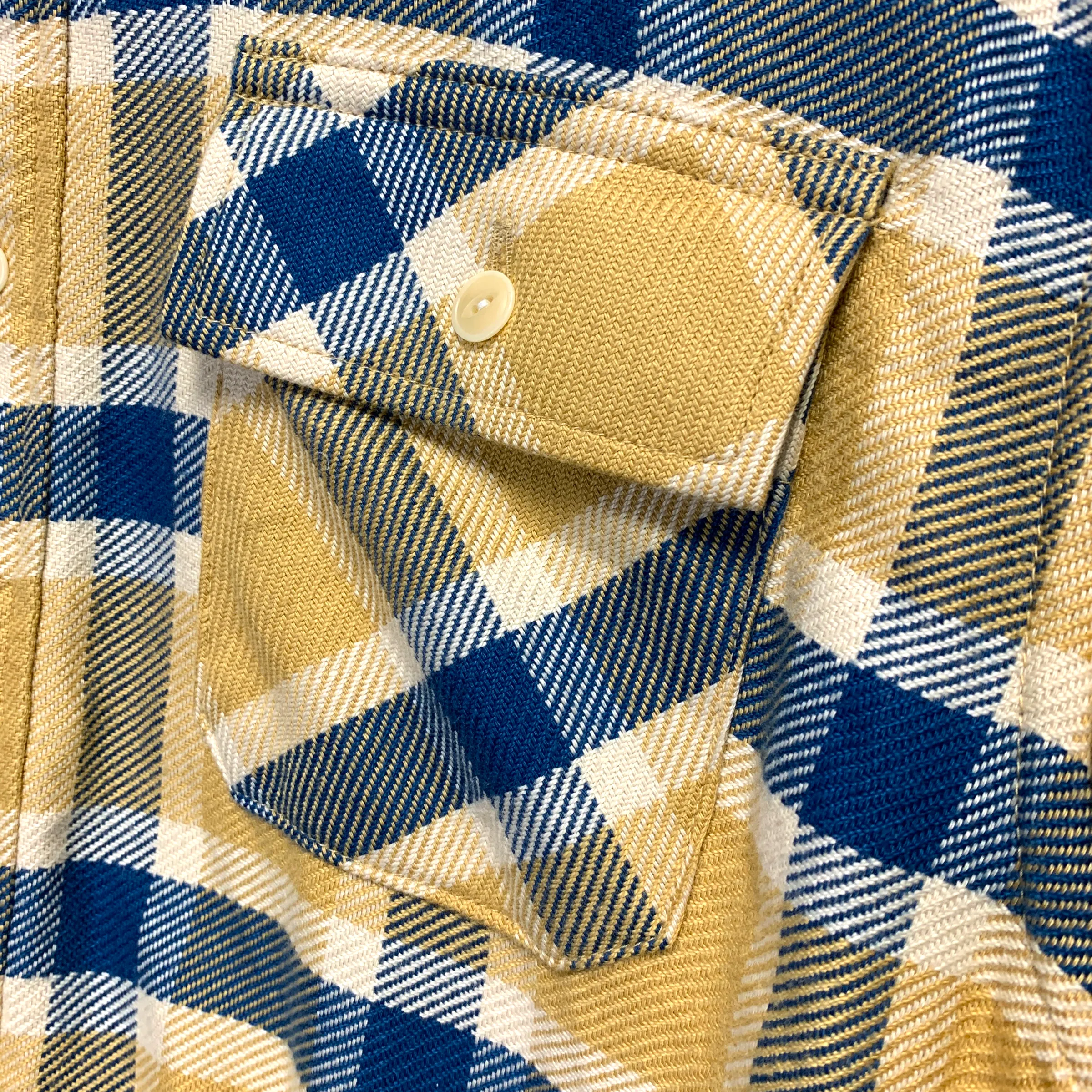 [S] Visvim Reindeer Flannel L/S Shirt Beige / Navy