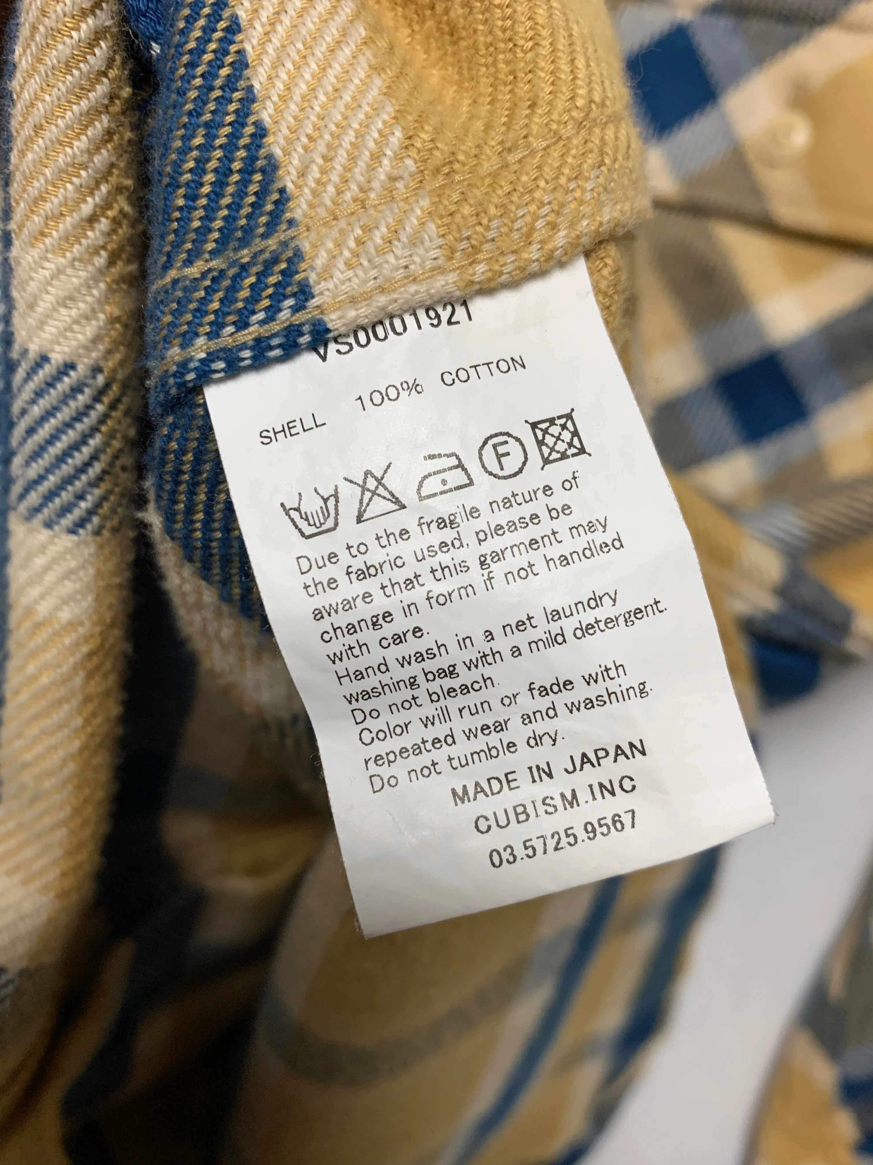 [S] Visvim Reindeer Flannel L/S Shirt Beige / Navy