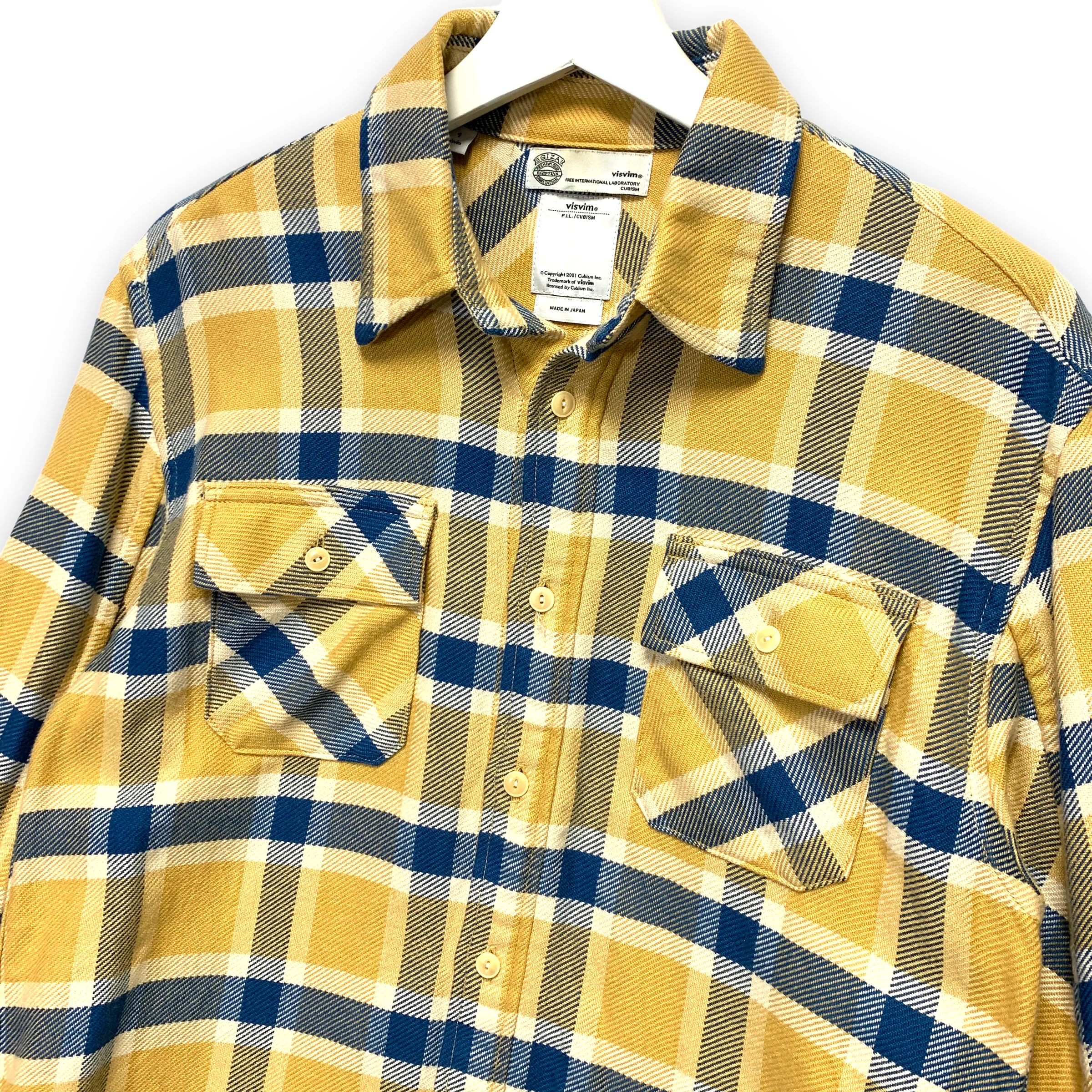 [S] Visvim Reindeer Flannel L/S Shirt Beige / Navy