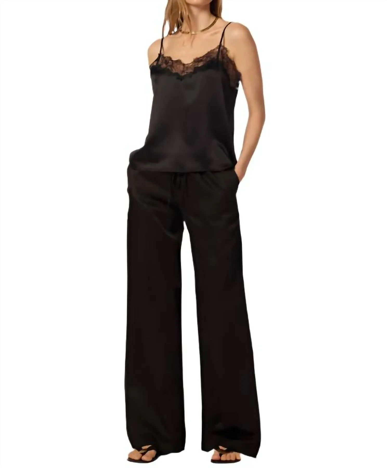Sablyn - Bobbi Lace Trim Silk Cami