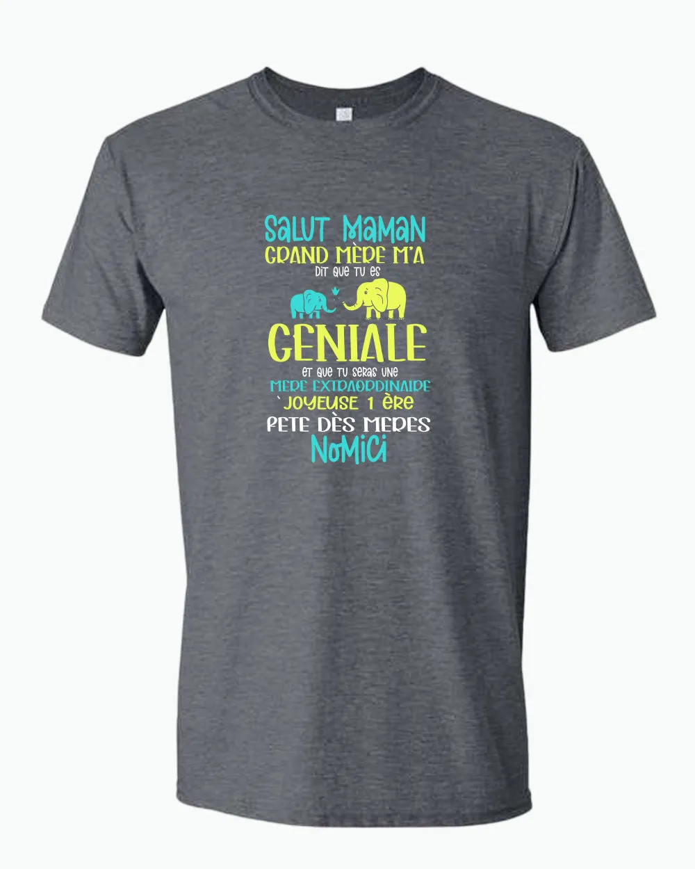 Salut maman grand mere m'a dit que tu es geniale t-shirt, frenc t-shirt, dad tees