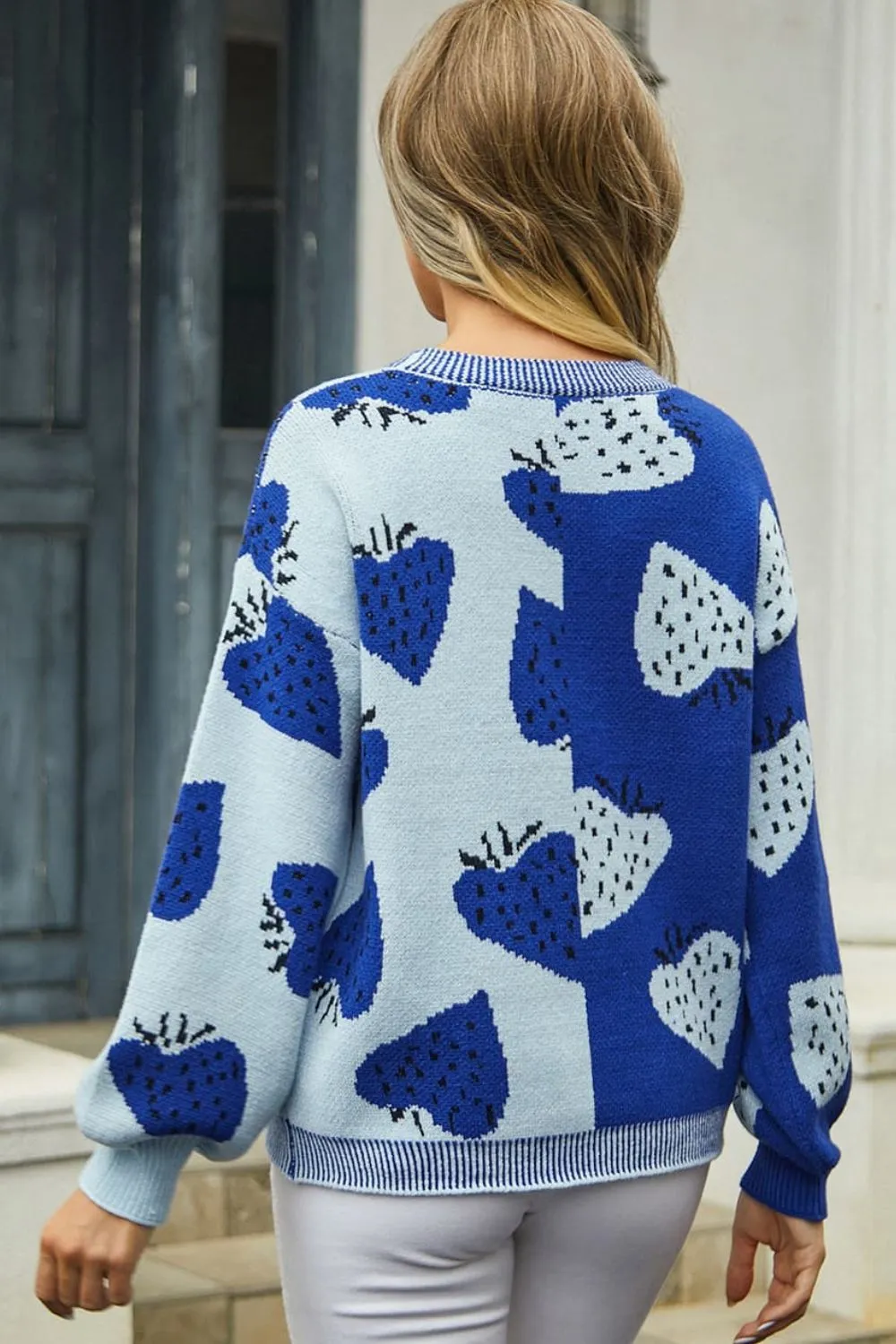 Sammie Printed V-Neck Button-Down Long Sleeve Cardigan