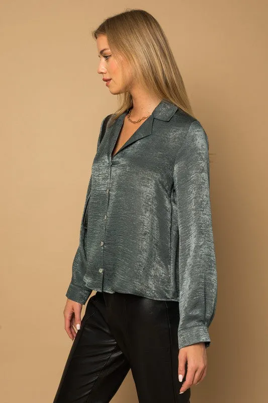 Sarah Satin Blouse Top
