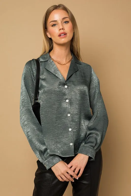 Sarah Satin Blouse Top