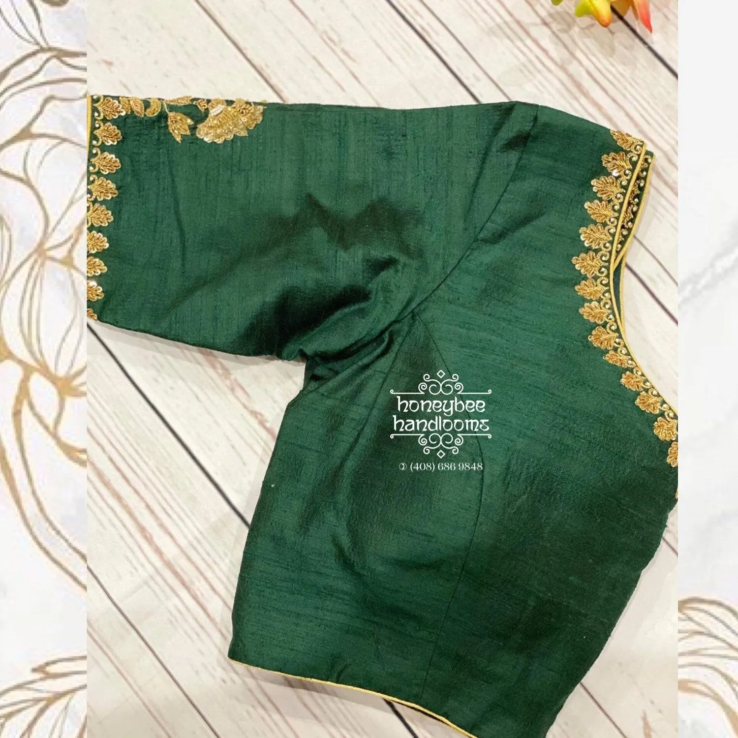 Saree Blouse| Green Blouse |Maggam Work Blouse | saree stitched Blouse| Bollywood Blouse | Zardosi Work Blouse | HoneyBee Handlooms