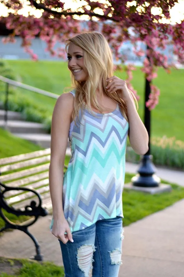 Sassy in Mint Tank Top