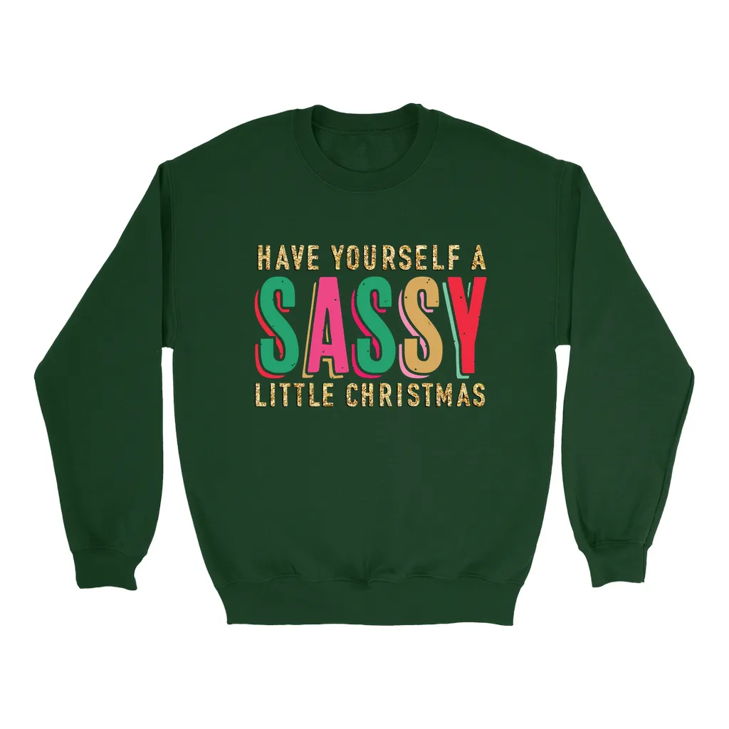 Sassy Little Christmas Glitter Effect Sweatshirt
