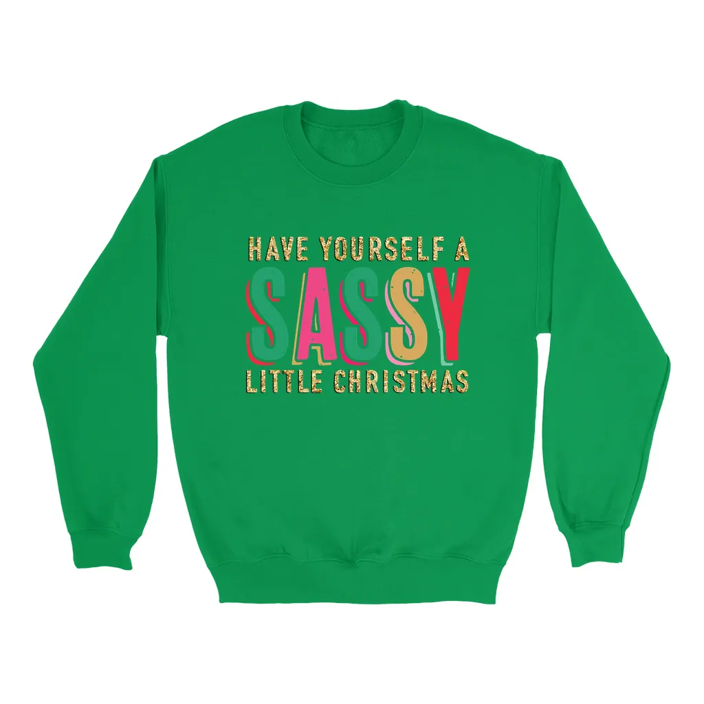 Sassy Little Christmas Glitter Effect Sweatshirt