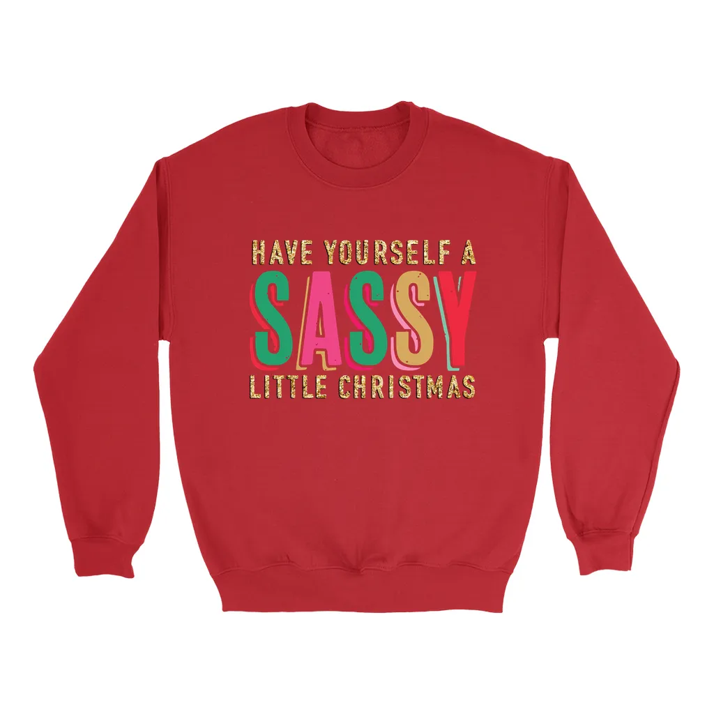 Sassy Little Christmas Glitter Effect Sweatshirt