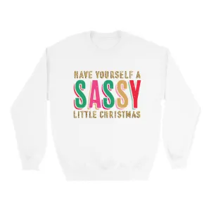Sassy Little Christmas Glitter Effect Sweatshirt