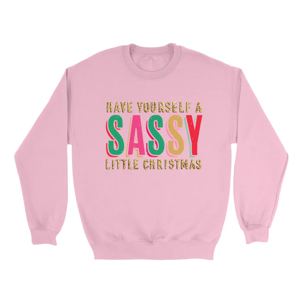 Sassy Little Christmas Glitter Effect Sweatshirt