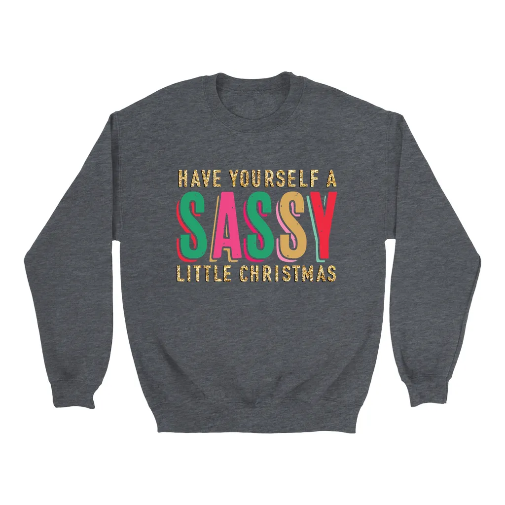 Sassy Little Christmas Glitter Effect Sweatshirt