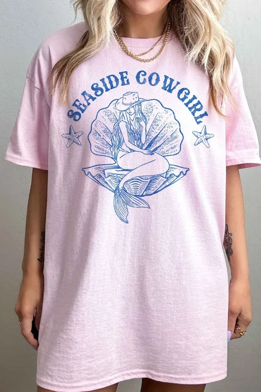 SEASIDE COWGIRL WESTERN COUNTRY OVERSIZED TEE