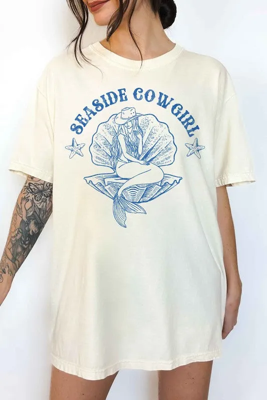 SEASIDE COWGIRL WESTERN COUNTRY OVERSIZED TEE