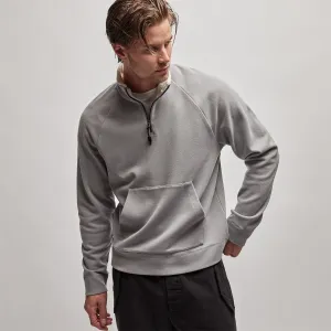 Sherpa Lined Scuba Half Zip - Silver Grey