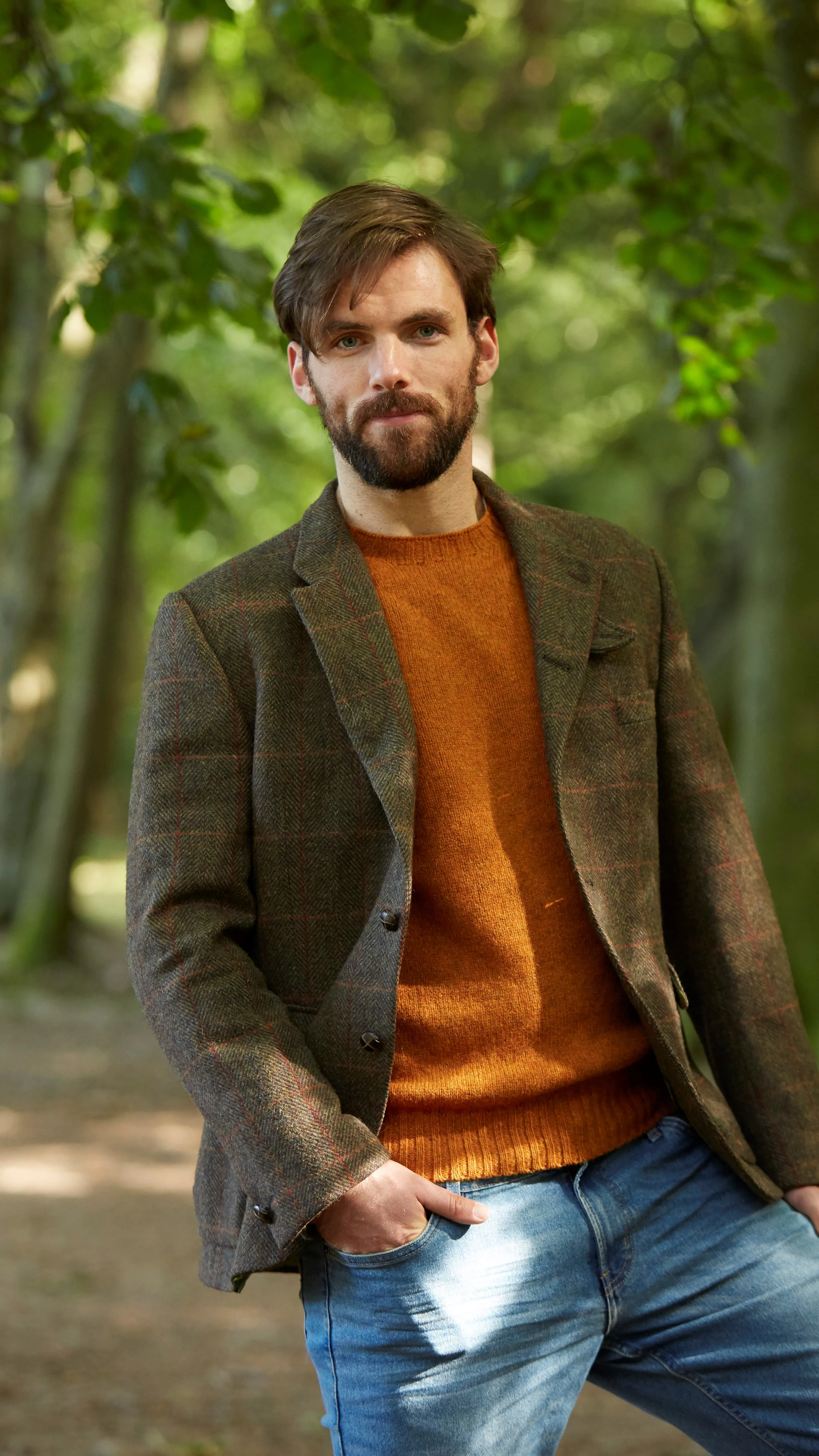 Shetland crewneck sweater Burnt Orange