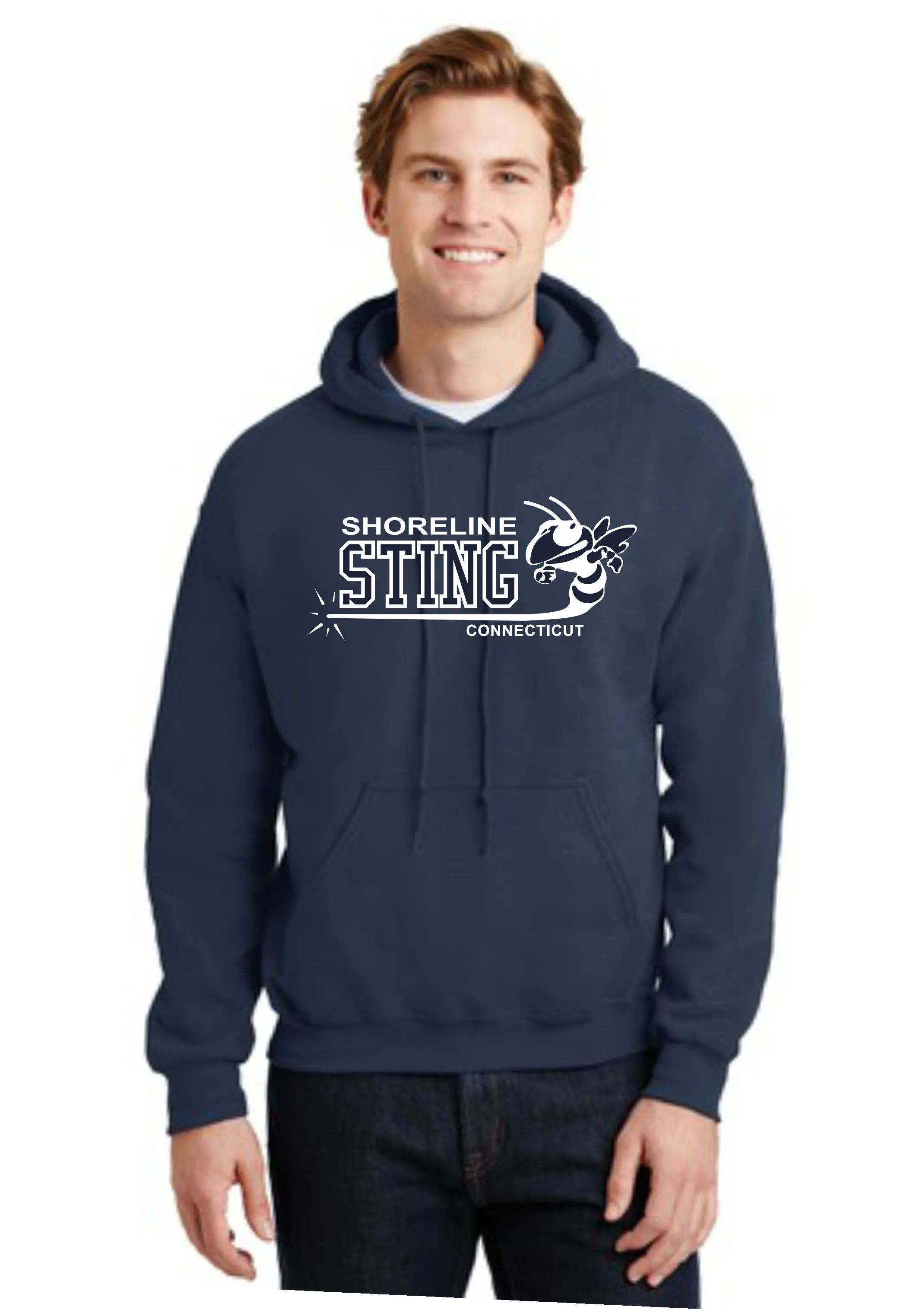 Shoreline Sting Cotton Blend Screenprinted Hoodie