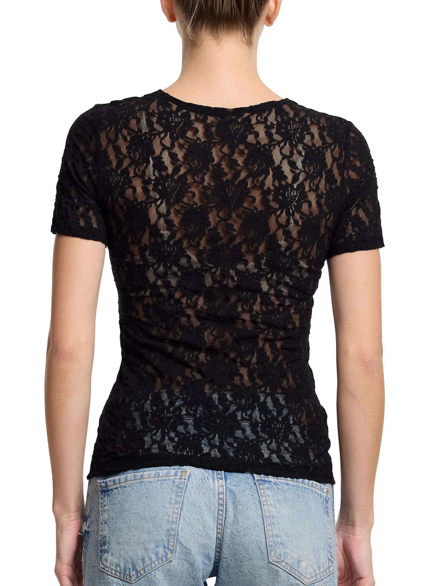 Signature Lace® Short Sleeve Top Black