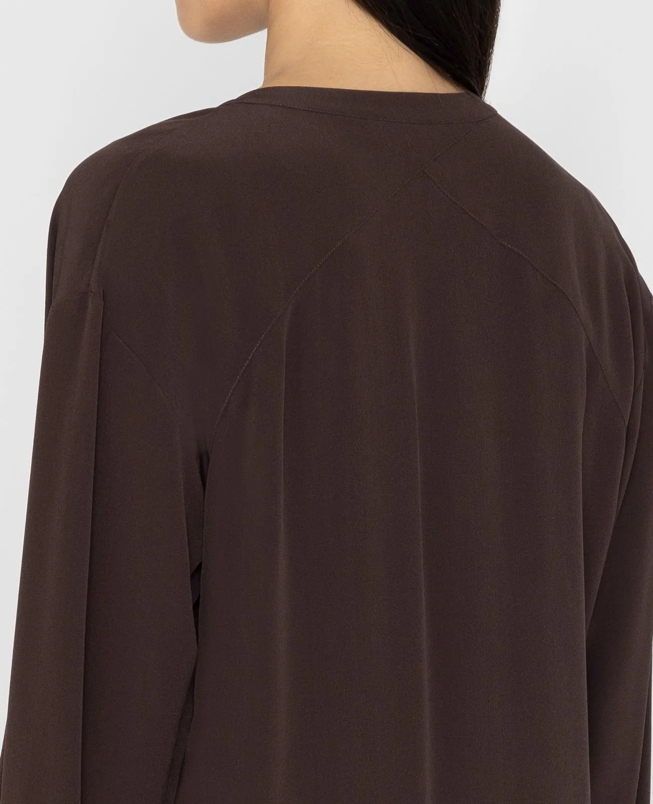 Silk Band Collar Shirt