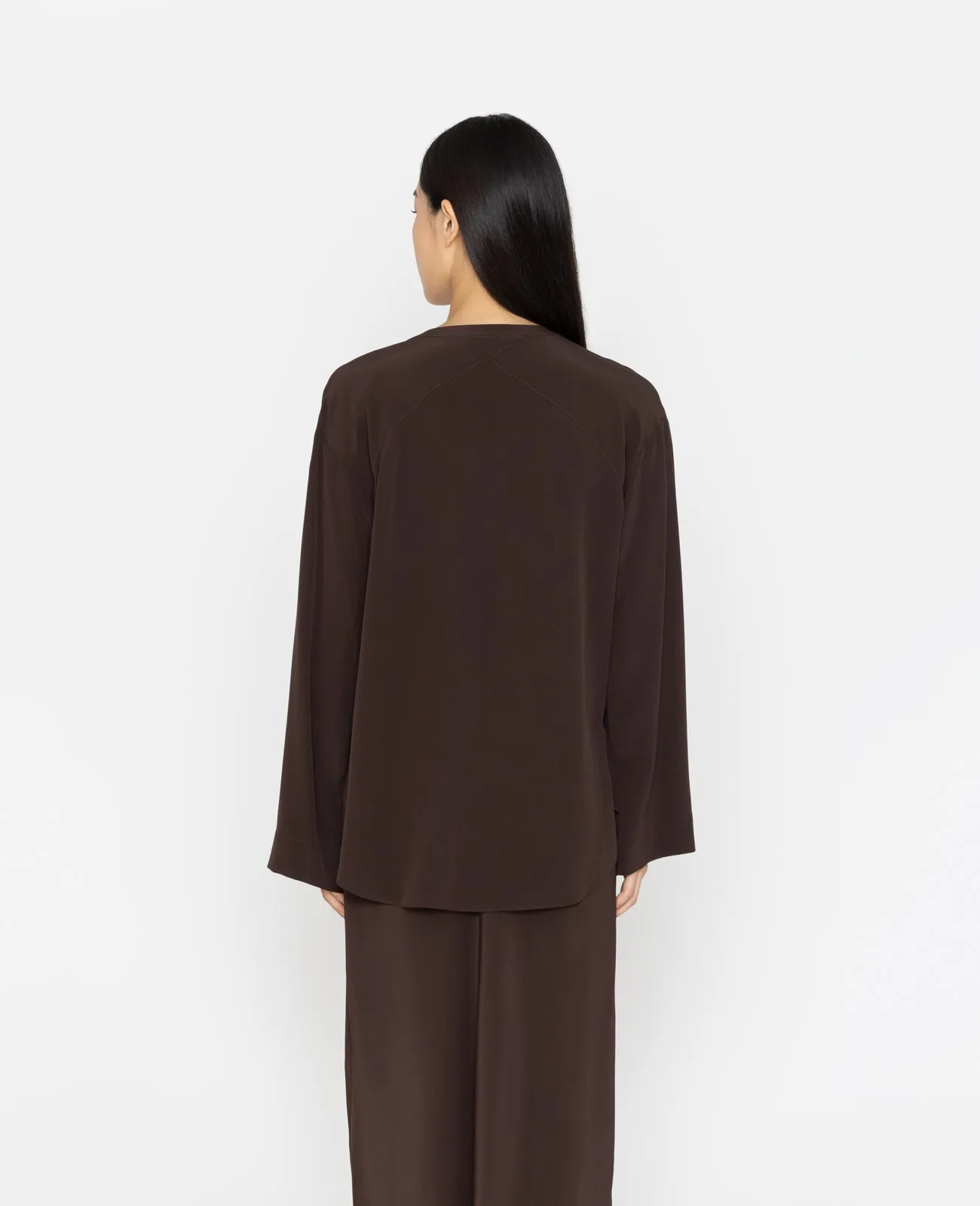 Silk Band Collar Shirt
