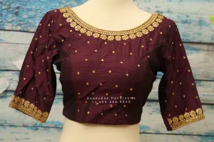 Silk saree blouse | bridal blouse | Saree Blouse | Blouse | Silk Blouse | Maggamwork blouse | Heavy work blouse HoneyBee Handlooms