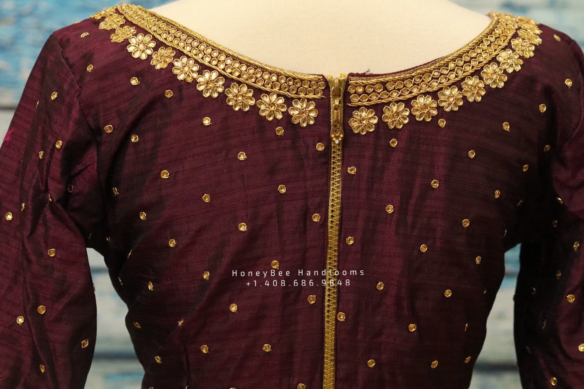 Silk saree blouse | bridal blouse | Saree Blouse | Blouse | Silk Blouse | Maggamwork blouse | Heavy work blouse HoneyBee Handlooms