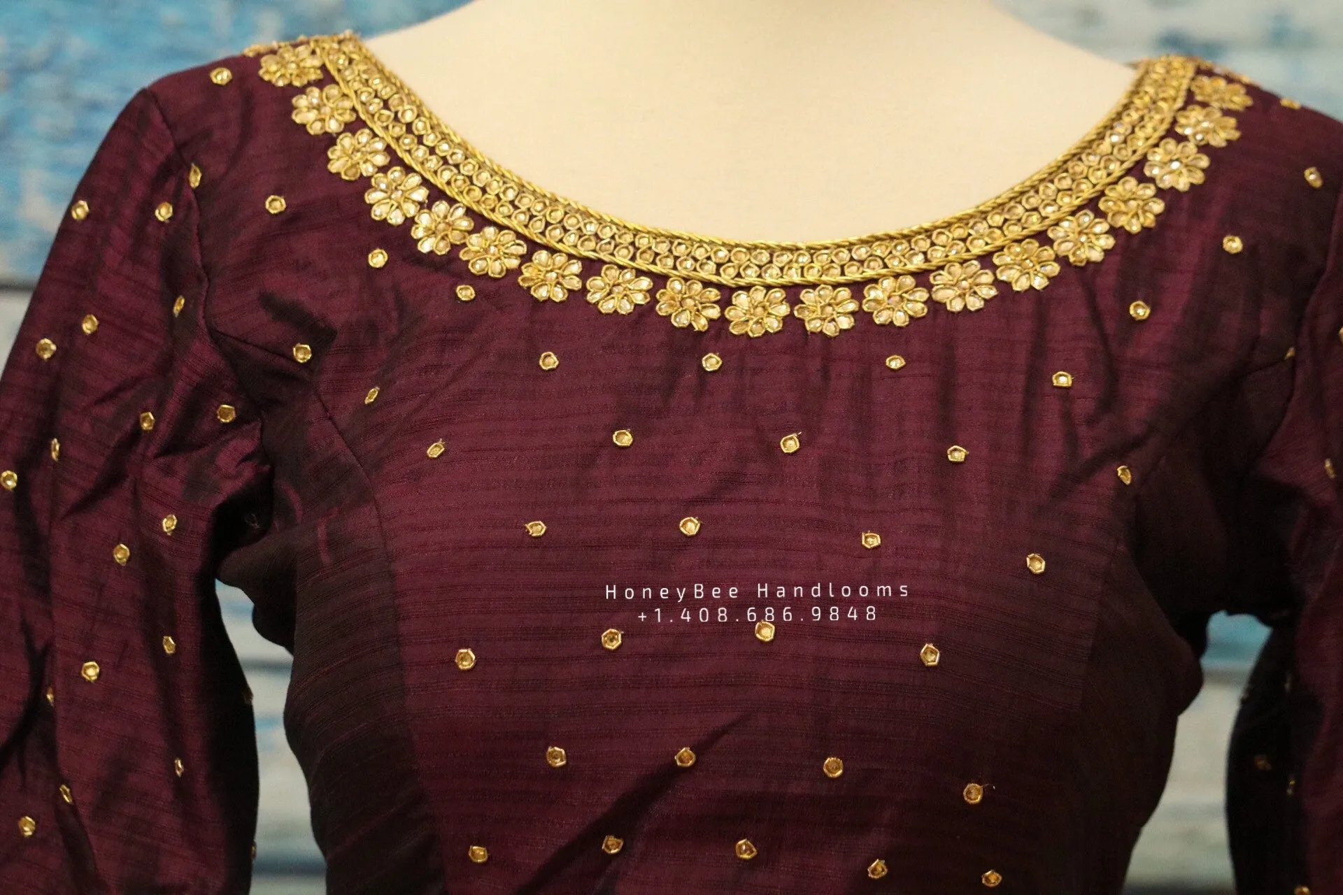 Silk saree blouse | bridal blouse | Saree Blouse | Blouse | Silk Blouse | Maggamwork blouse | Heavy work blouse HoneyBee Handlooms