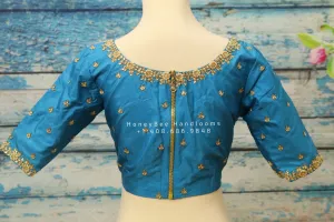 Silk Saree blouse | Maggamwork Blouse | Indian Bridal Blouse | zardhosi blouse | Pink silk blouse |Pure silk Blouse HoneyBee Handlooms