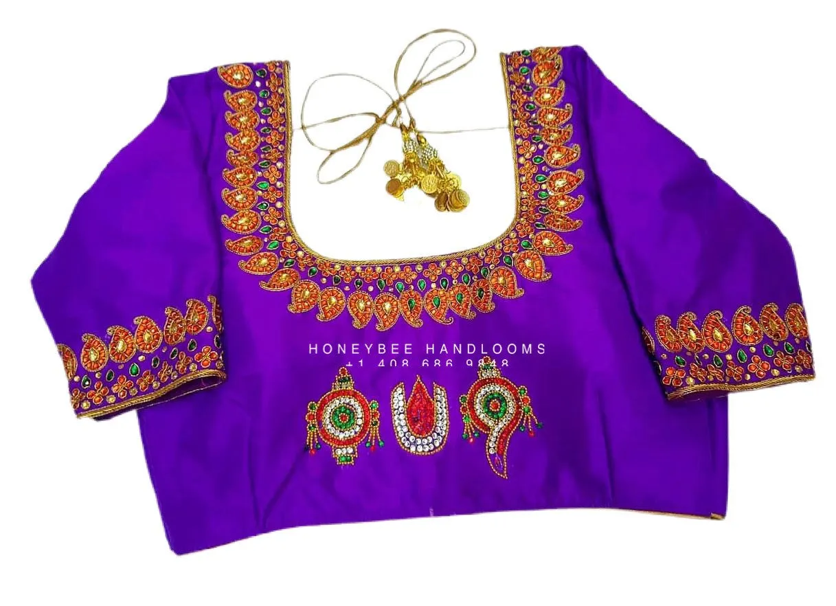 Silk Saree Blouse | Silk Blouse | puff Sleeve Blouse | yellow Saree Blouse | Stitched Saree Blouse | Honeybee Handlooms