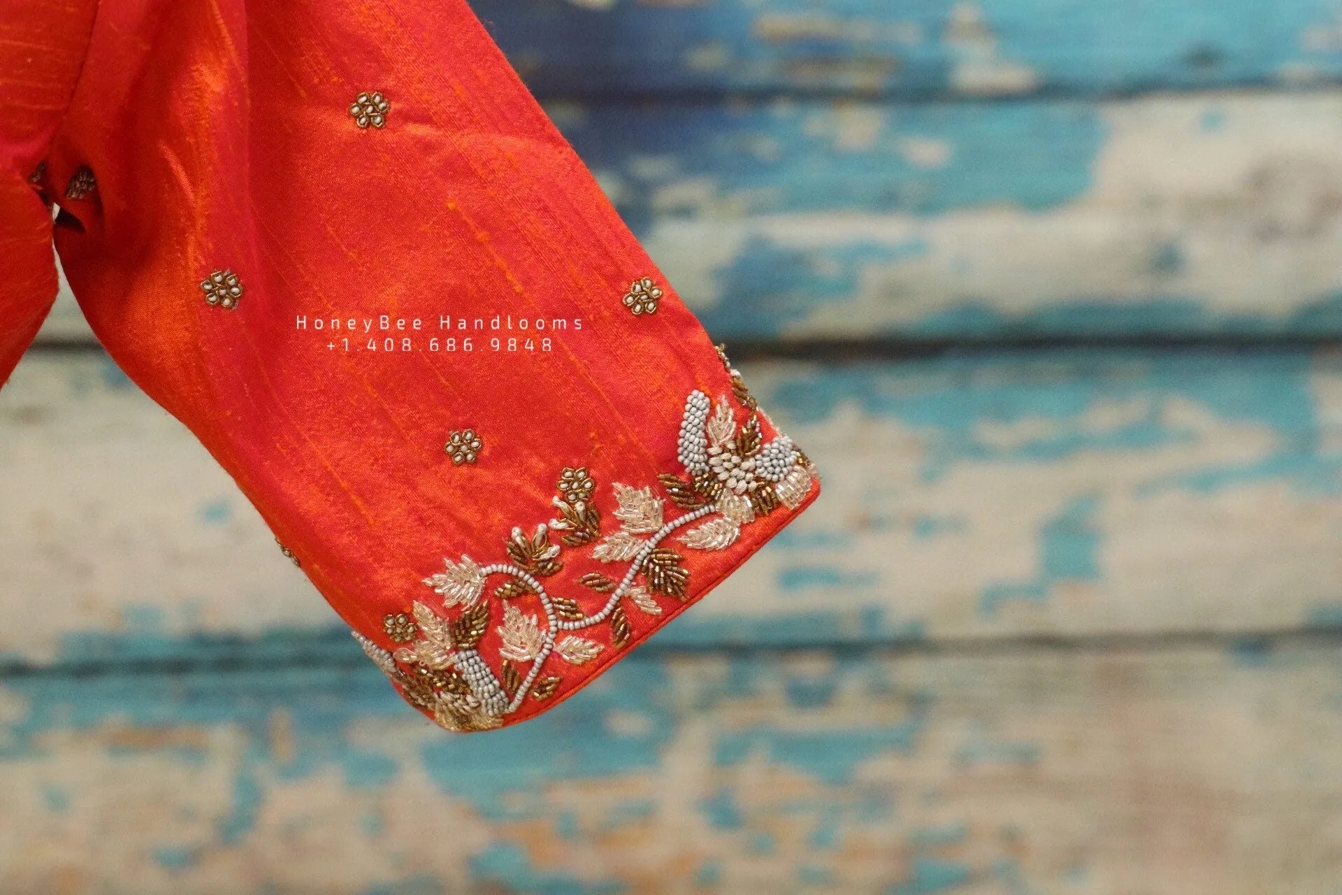 Silk Saree Blouse | Silk Blouse | zardhosi work Blouse | peach Saree Blouse | Stitched Saree Blouse | Honeybee Handlooms