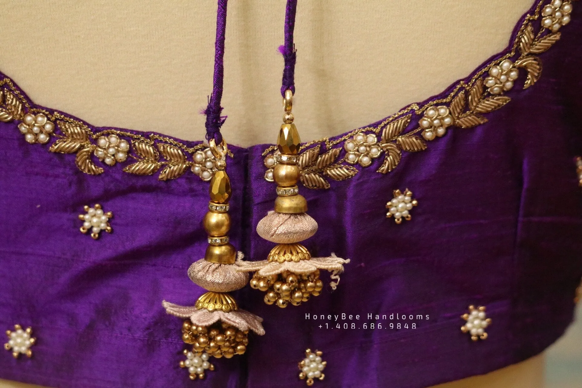 Silk Saree Blouse | Silk Blouse | zardhosi work Blouse | purple Saree Blouse | Stitched Saree Blouse | Honeybee Handlooms