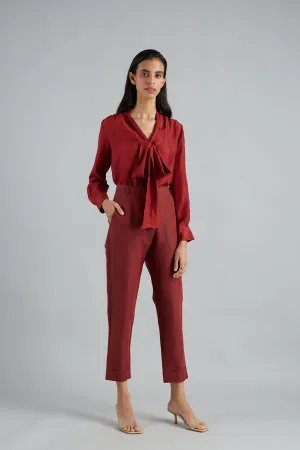 Silk Tie Neck Blouse
