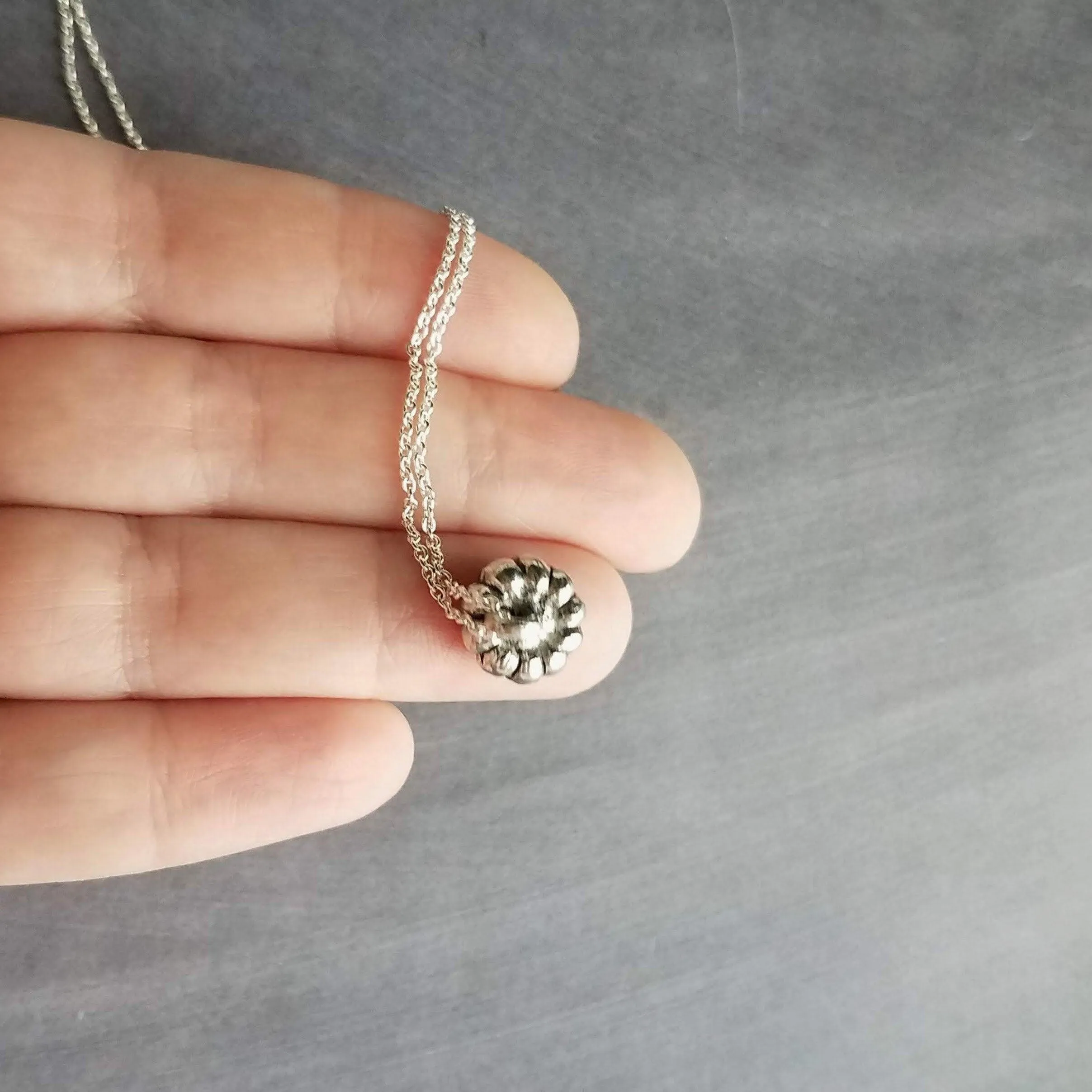 Silver Pumpkin Necklace, antique silver Halloween necklace, fall necklace, pumpkin pendant, small pumpkin charm, silver jack o lantern