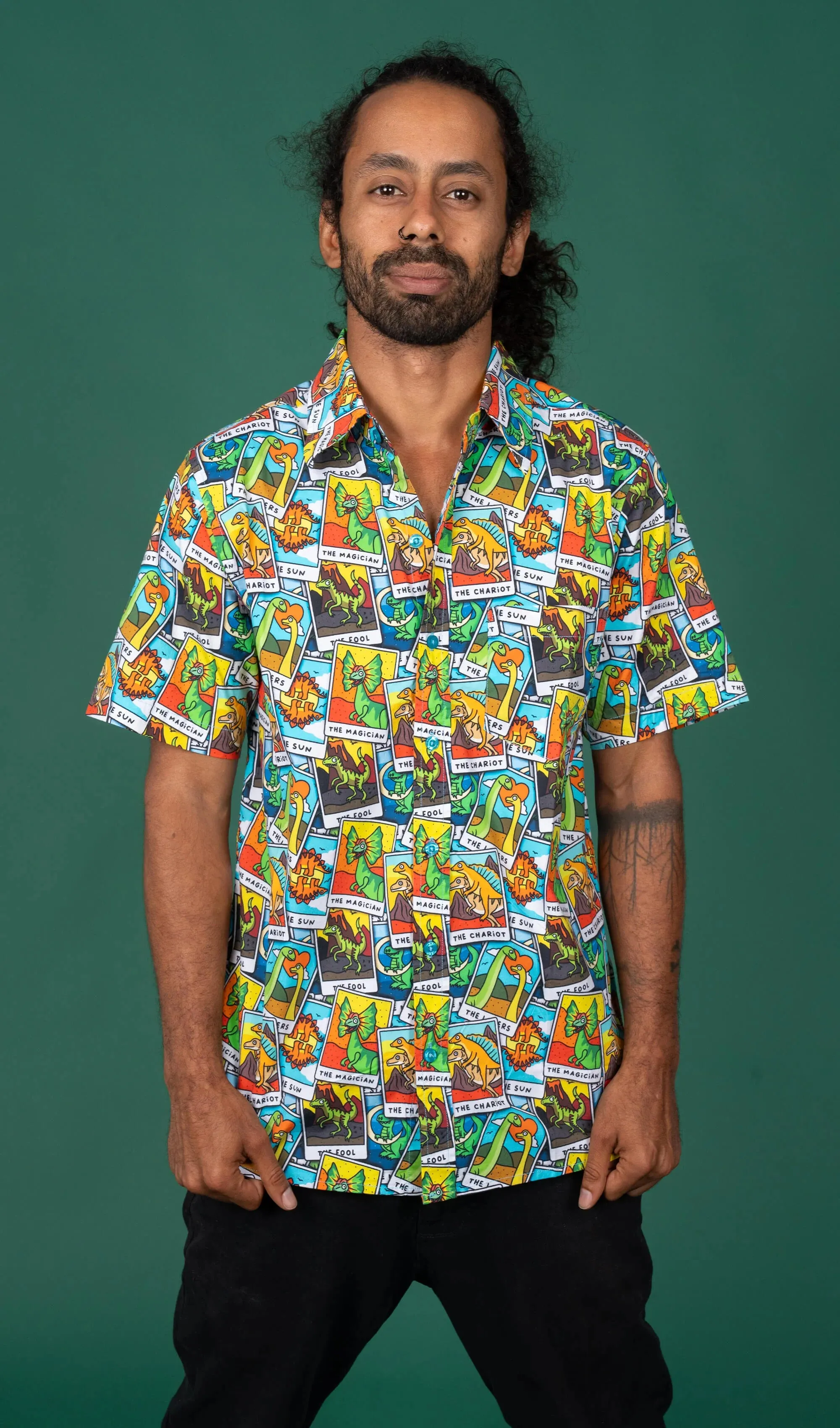 SIZES XS/S* Tarot Dinosaurs Short Sleeve Shirt