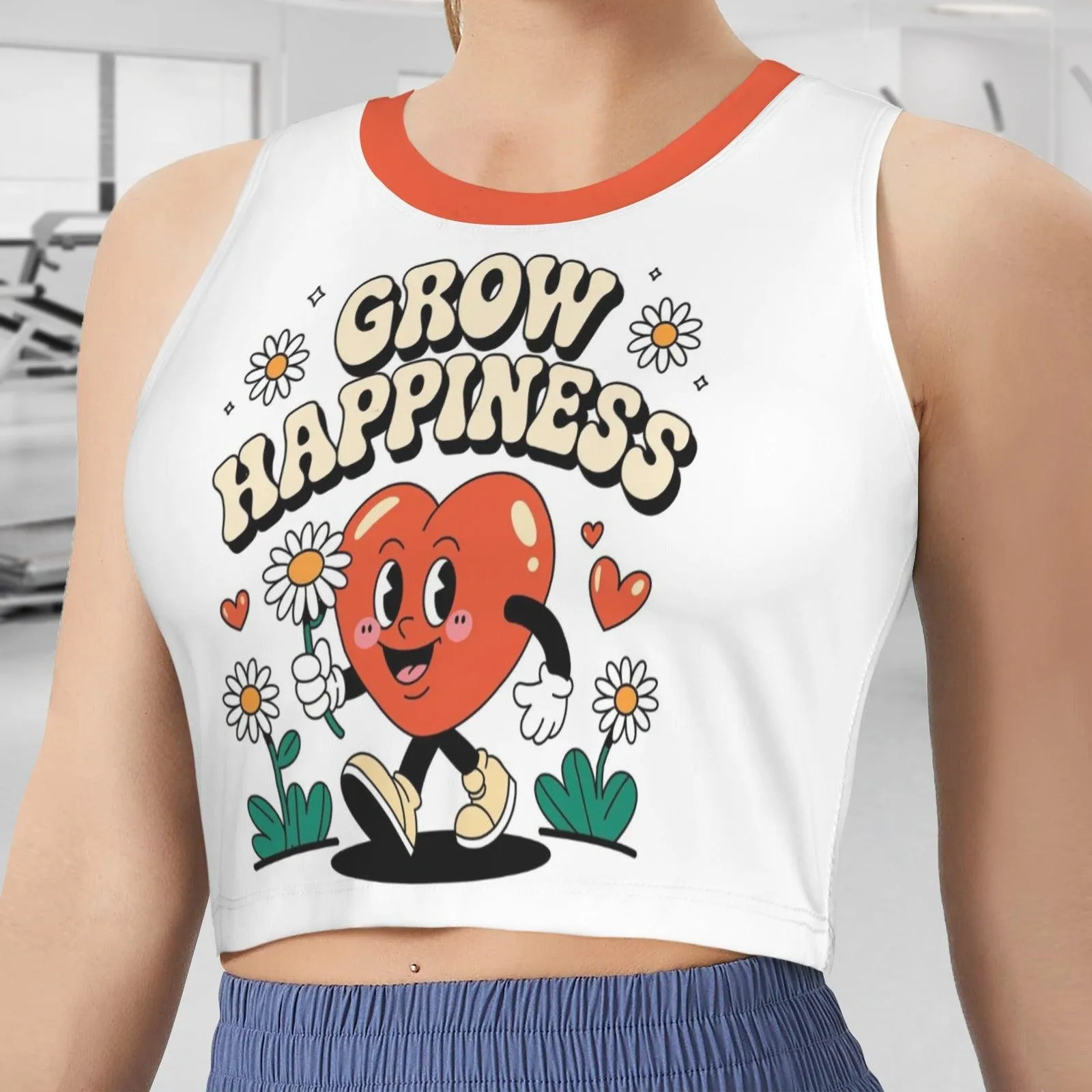 Sleeveless Crop Sports Tank Tops