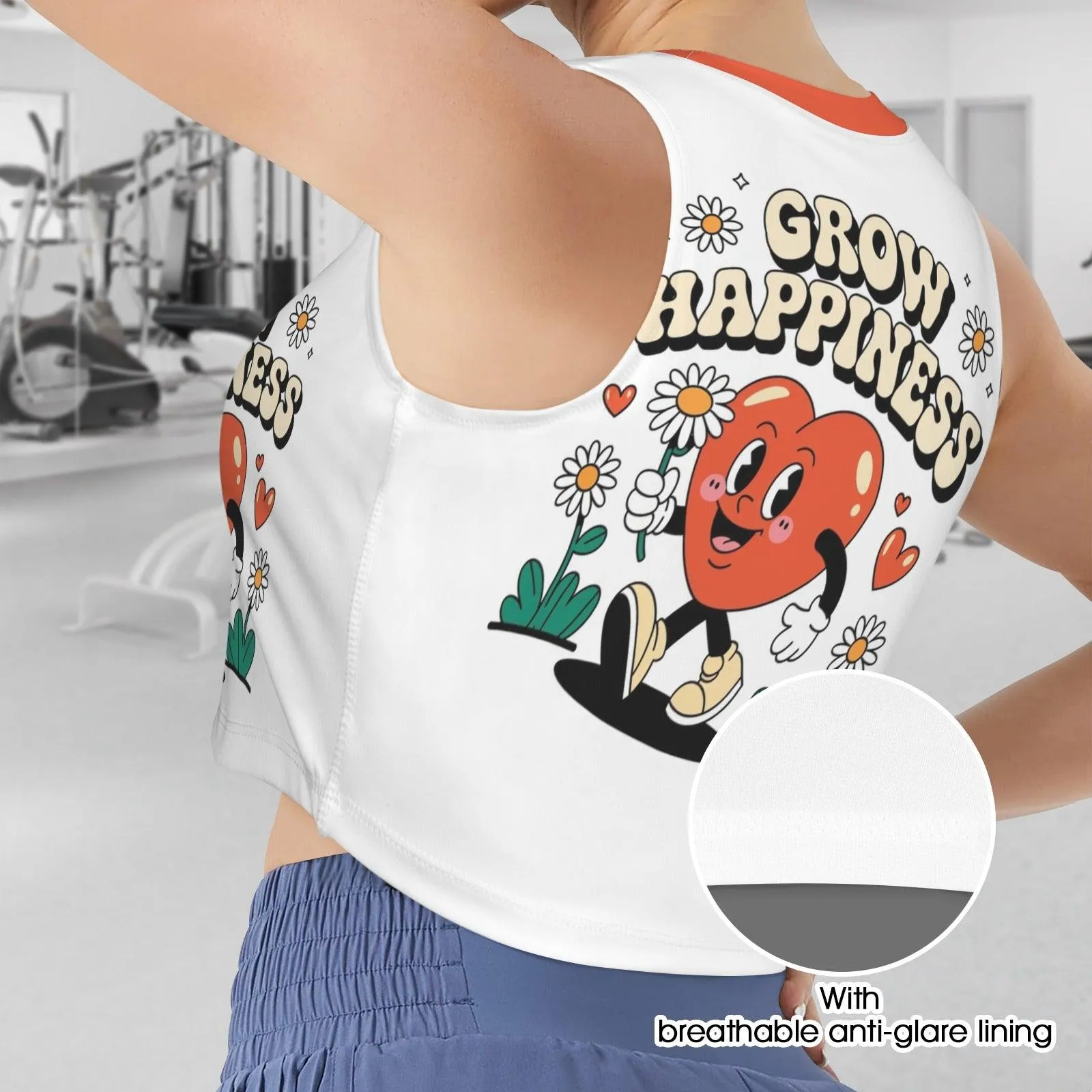Sleeveless Crop Sports Tank Tops