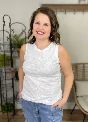 Sleeveless Tank Top with Twisted Hem by Charlie B