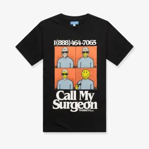 Smiley Call My Surgeon T-Shirt - Black