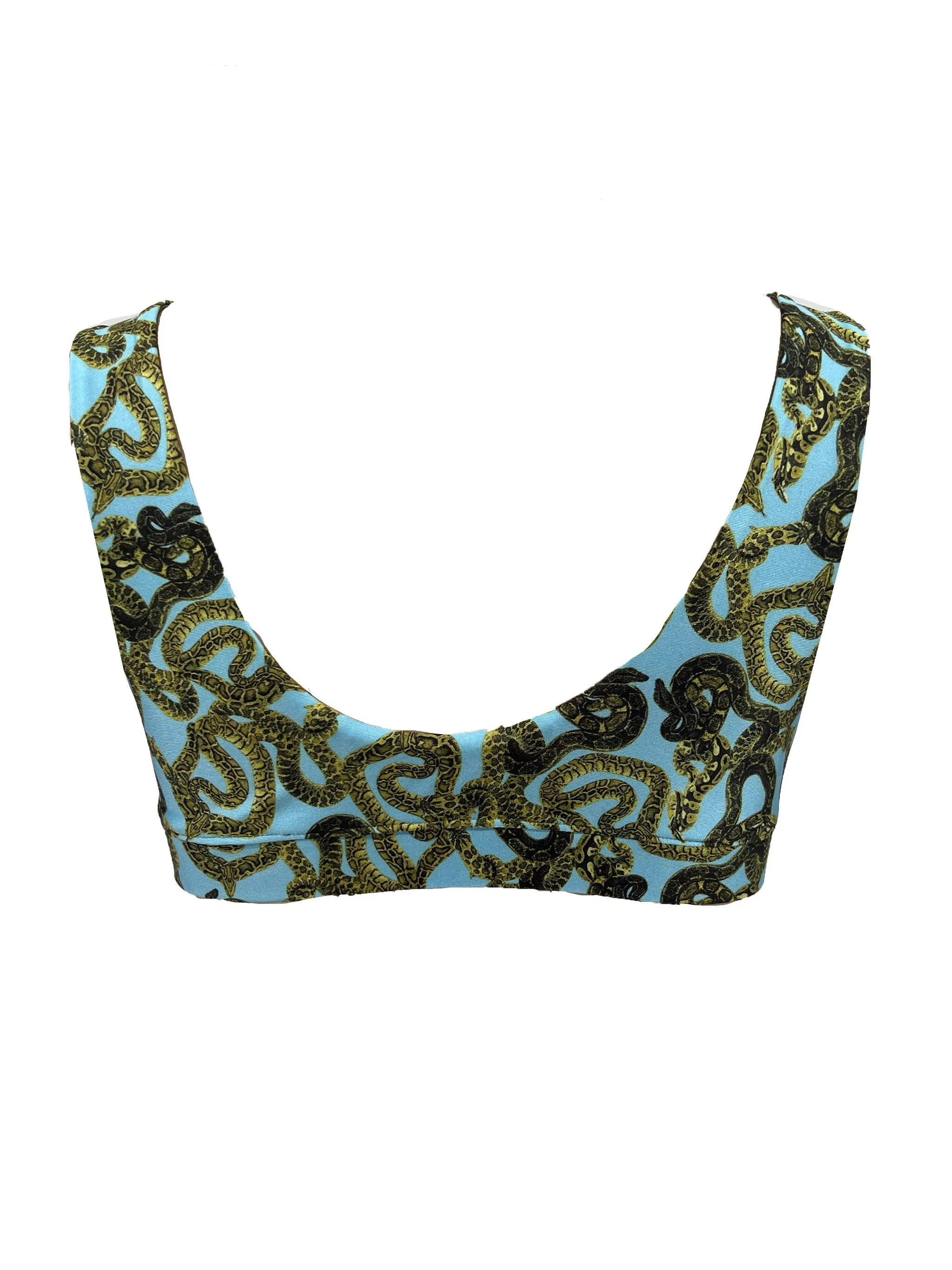 Snake Print Bralette - Turquoise