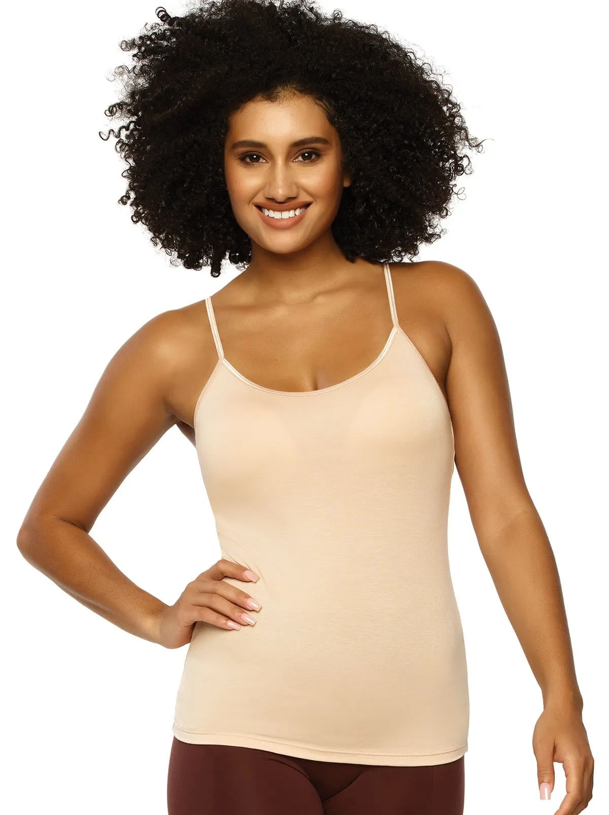 So Smooth Modal Cami Top w/ Built In Shelf Bra 2-Pack