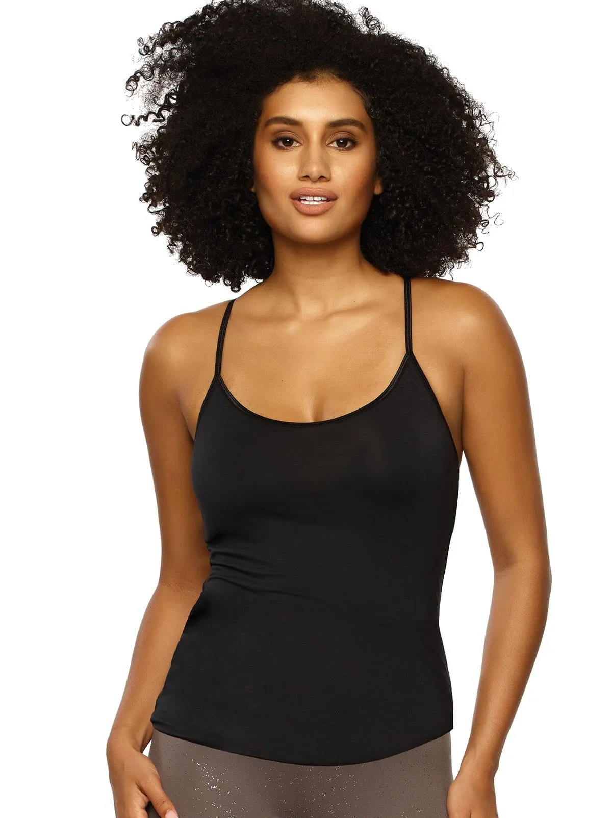 So Smooth Modal Cami Top w/ Built In Shelf Bra 2-Pack