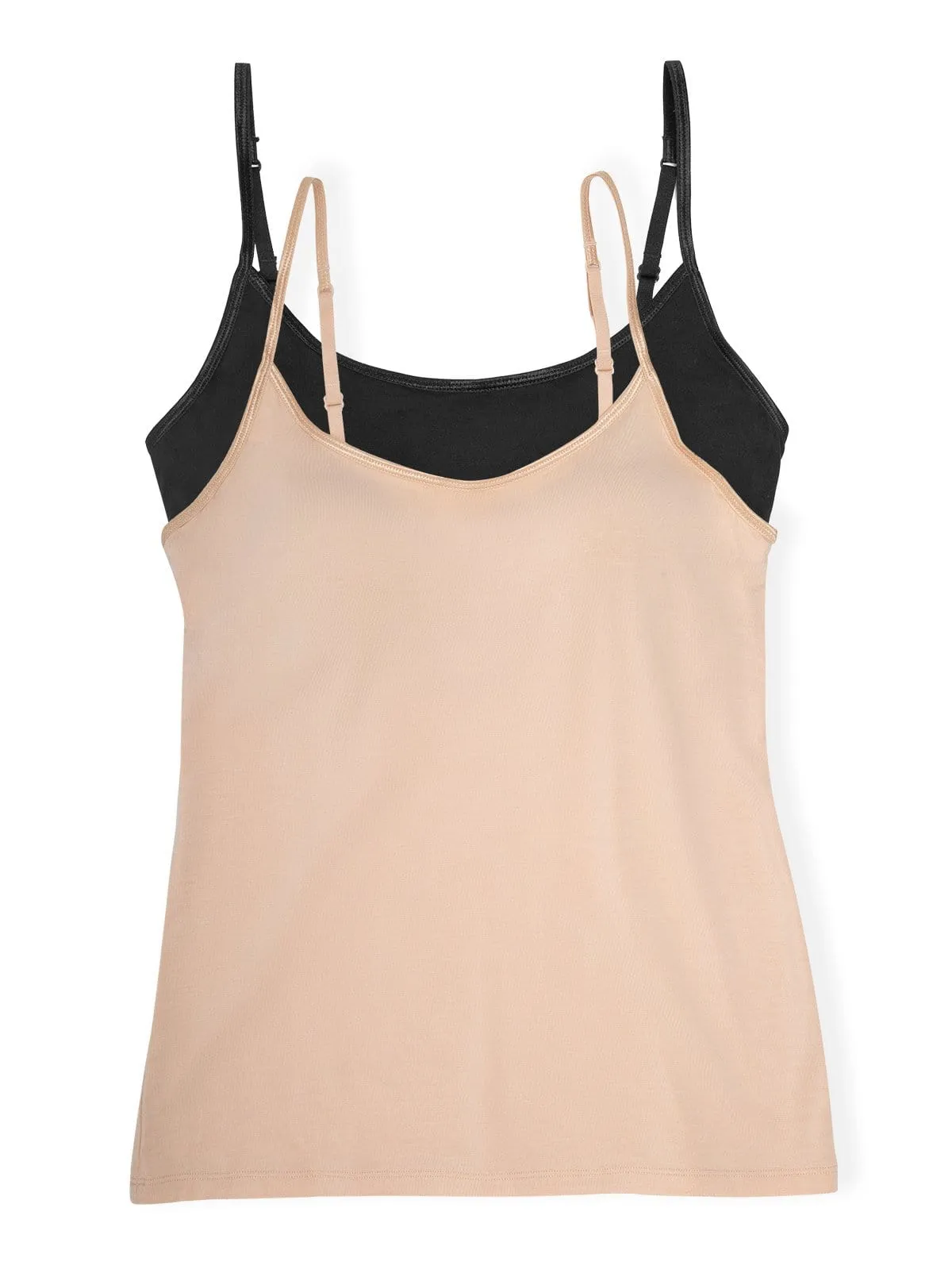 So Smooth Modal Cami Top w/ Built In Shelf Bra 2-Pack